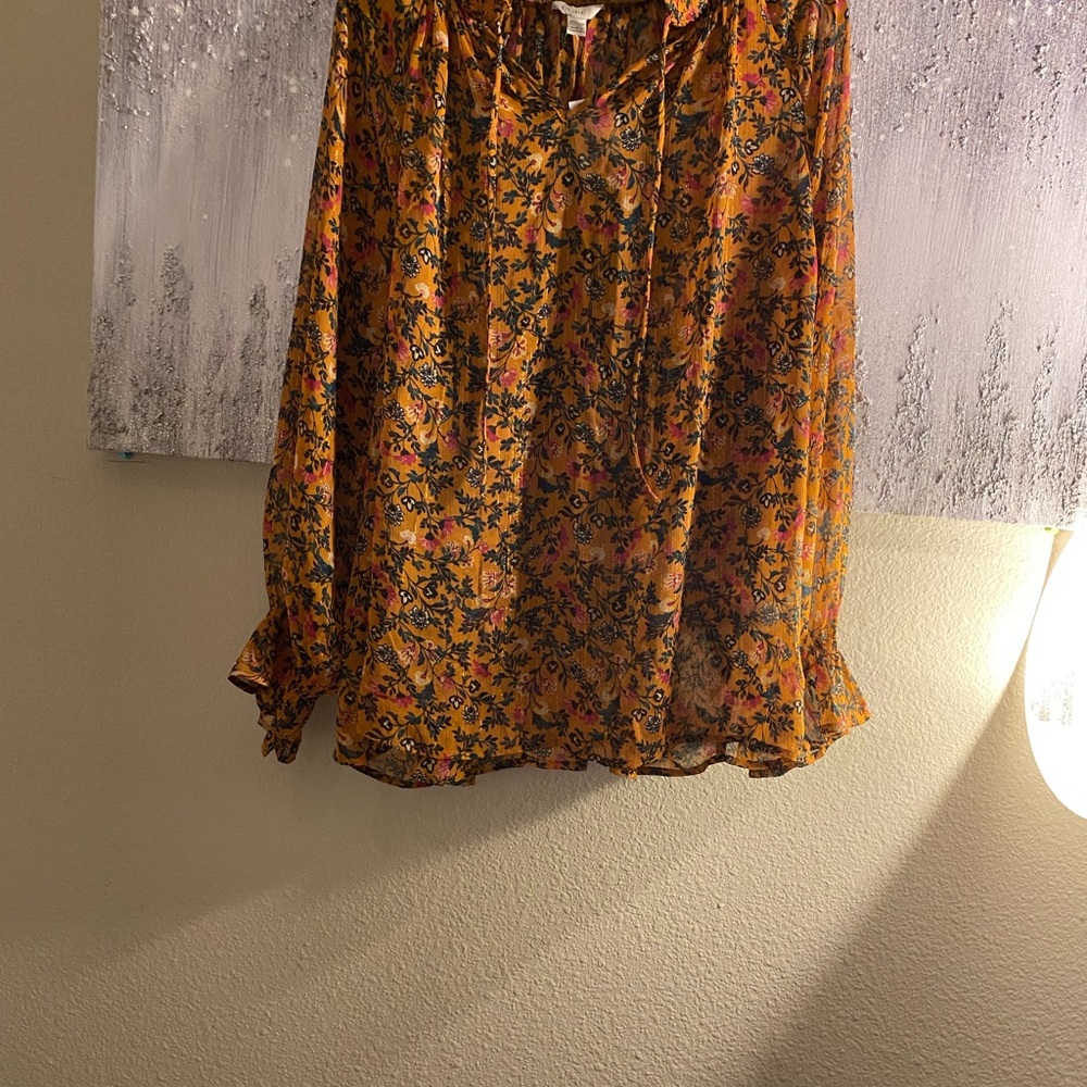 NWT Cato multi colored long sleeve sheer Top. Size 22/24